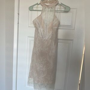 Elegant Lace Halter Dress